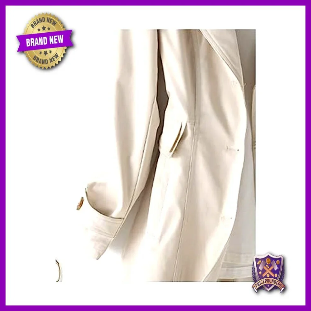 Classic Trench Coat Single Breasted Mid-Length Puff Sleeve Elegant Outerwear